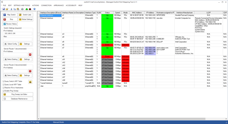 Managed Switch Port Mapping Tool software