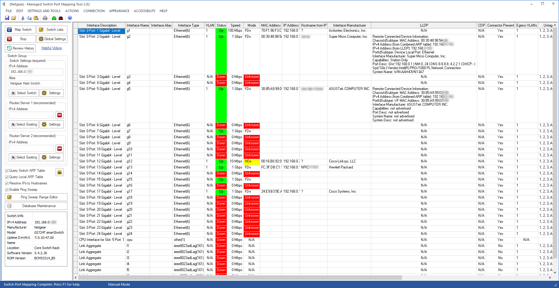 Port Tool Chart